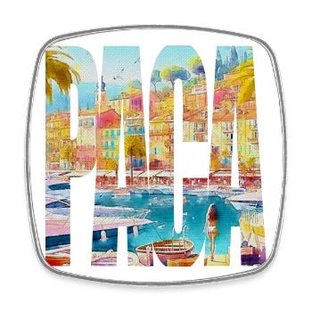 PACA - Square fridge magnet - white - Front