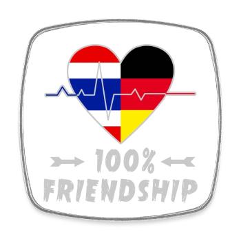 Thailand und Deutschland 100% Freundschaft - Viereckiger Kühlschrankmagnet - Weiß - Vorne