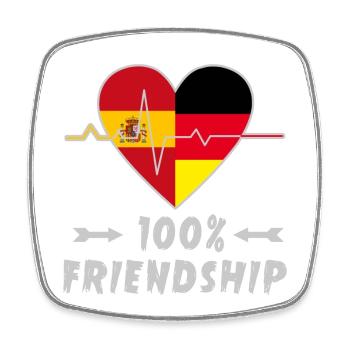 L'Espagne et l'Allemagne : amitié à 100 % - Magnet carré - blanc - Devant