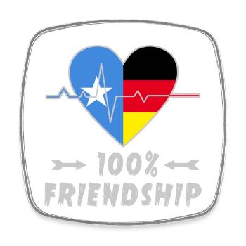 Somalia und Deutschland 100% Freundschaft - Viereckiger Kühlschrankmagnet - Weiß - Vorne