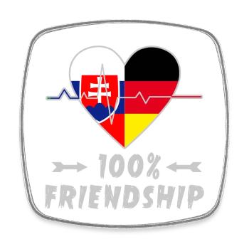 Slovakia and Germany 100% friendship - Square fridge magnet - white - Front