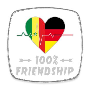 Senegal und Deutschland 100% Freundschaft - Viereckiger Kühlschrankmagnet - Weiß - Vorne