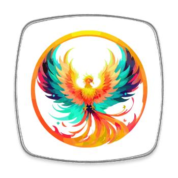 Phoenix Phönix - Magnet carré - blanc - Devant