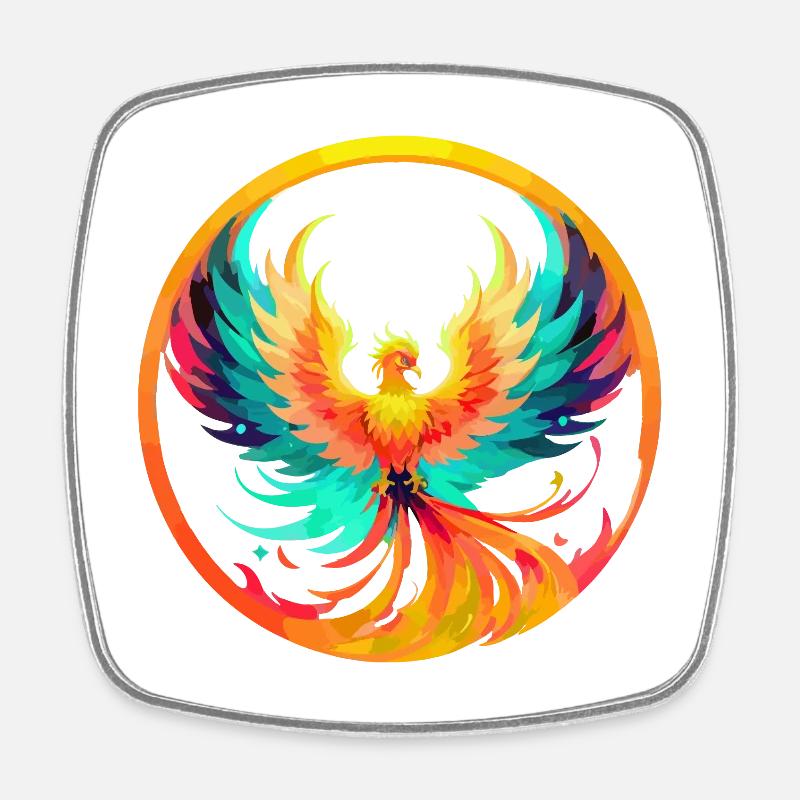 Phoenix Phönix - Viereckiger Kühlschrankmagnet - Weiß