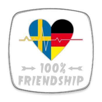 Schweden und Deutschland 100% Freundschaft - Viereckiger Kühlschrankmagnet - Weiß - Vorne
