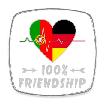100 % amitié entre le Portugal et l'Allemagne - Magnet carré - blanc - Devant