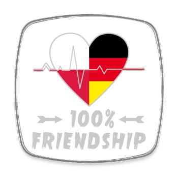 100 % amitié entre la Pologne et l'Allemagne - Magnet carré - blanc - Devant
