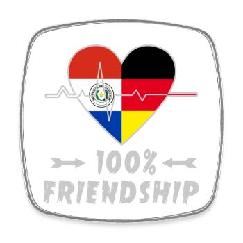 Paraguay and Germany 100% friendship - Square fridge magnet - white - Front