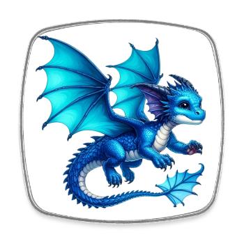 Dragon - Square fridge magnet - white - Front