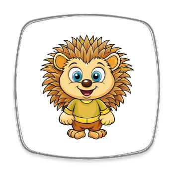 porc-épic mignon personnage de dessin animé Kawaii Clipart - Magnet carré - blanc - Devant