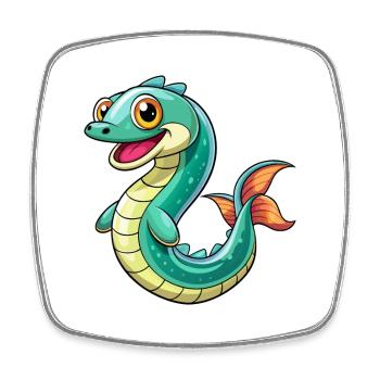 Aal Niedliche Zeichentrickfigur Kawaii Clipart - Viereckiger Kühlschrankmagnet - Weiß - Vorne