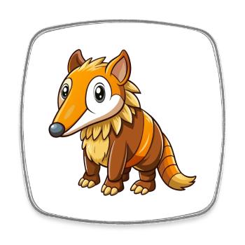 fourmilier mignon personnage de dessin animé Kawaii Clipart - Magnet carré - blanc - Devant