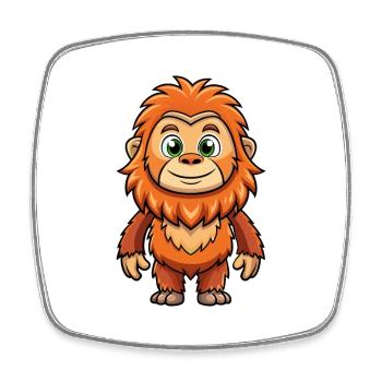 BigFoot Mignon Personnage De Dessin Animé Kawaii Clipart - Magnet carré - blanc - Devant