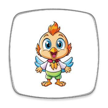 Skylark Mignon Personnage De Dessin Animé Kawaii Clipart - Magnet carré - blanc - Devant