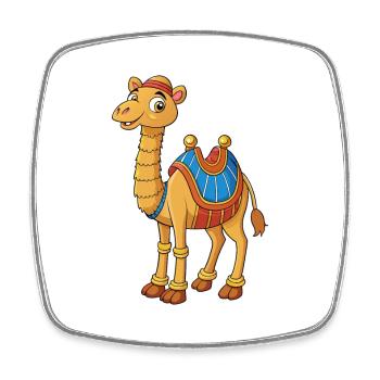Camel Cute Cartoon Character Kawaii Clipart - Square fridge magnet - white - Front