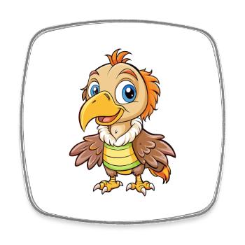 vautour mignon personnage de dessin animé Kawaii Clipart - Magnet carré - blanc - Devant