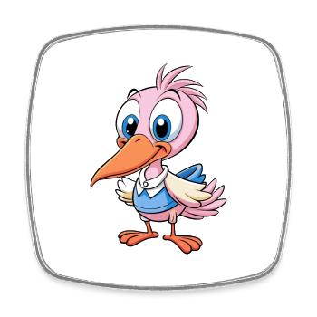 Spatule mignon personnage de dessin animé Kawaii Clipart - Magnet carré - blanc - Devant