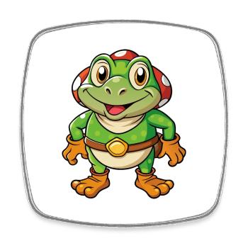 Kröte Niedliche Zeichentrickfigur Kawaii Clipart - Viereckiger Kühlschrankmagnet - Weiß - Vorne
