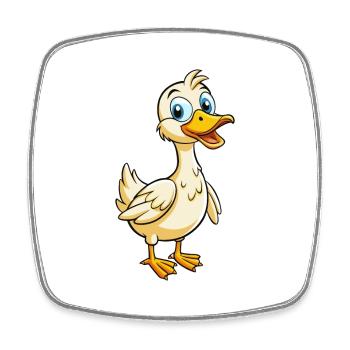 Goose Cute Cartoon Character Kawaii Clipart - Square fridge magnet - white - Front