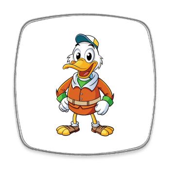 Shoveler Cute Cartoon Character Kawaii Clipart - Square fridge magnet - white - Front