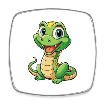 serpent mignon personnage de dessin animé Kawaii Clipart - Magnet carré - blanc - Devant