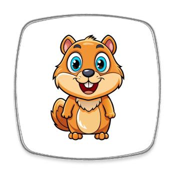 Gopher Niedliche Zeichentrickfigur Kawaii Clipart - Viereckiger Kühlschrankmagnet - Weiß - Vorne