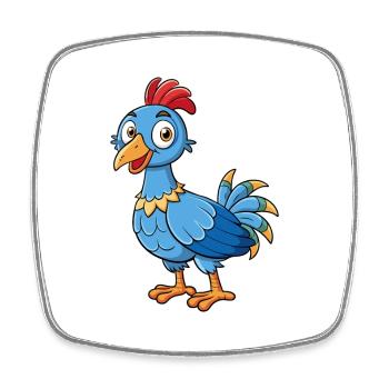 pintade mignon personnage de dessin animé Kawaii Clipart - Magnet carré - blanc - Devant