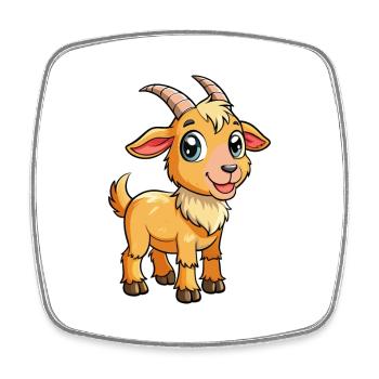 Chèvre Mignon Dessin Animé Personnage Kawaii Clipart - Magnet carré - blanc - Devant
