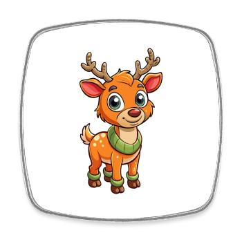 Elk Mignon Personnage De Dessin Animé Kawaii Clipart - Magnet carré - blanc - Devant