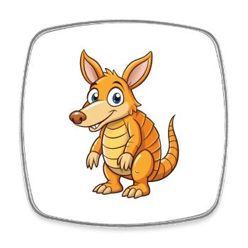 Aardvark Mignon Personnage De Dessin Animé Kawaii Clipart - Magnet carré - blanc - Devant