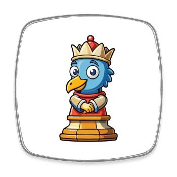 Tour mignon personnage de dessin animé Kawaii Clipart - Magnet carré - blanc - Devant