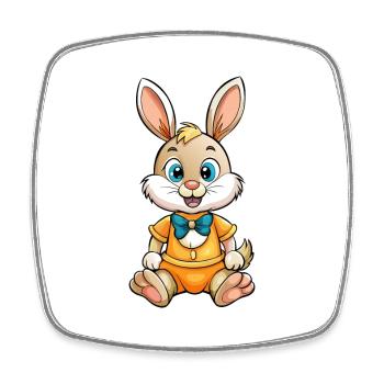 Lapin Mignon Personnage De Dessin Animé Kawaii Clipart - Magnet carré - blanc - Devant