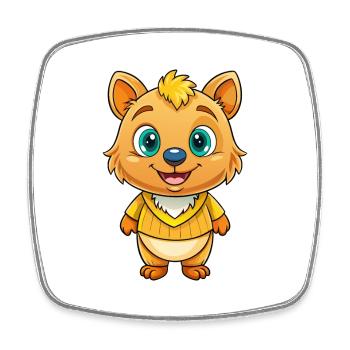 Quokka Mignon Personnage De Dessin Animé Kawaii Clipart - Magnet carré - blanc - Devant