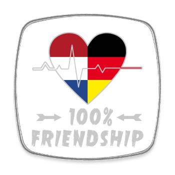 100 % amitié entre les Pays-Bas et l'Allemagne - Magnet carré - blanc - Devant