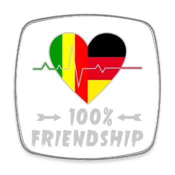 Mali und Deutschland 100% Freundschaft - Viereckiger Kühlschrankmagnet - Weiß - Vorne