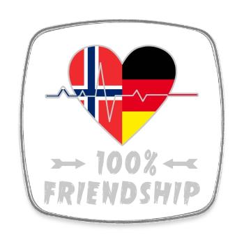 Norway and Germany 100% friendship - Square fridge magnet - white - Front