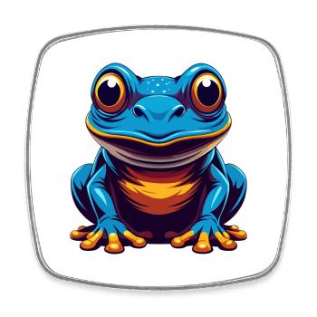 Frog Colorful Kawaii Cartoon Character Clipart - Square fridge magnet - white - Front