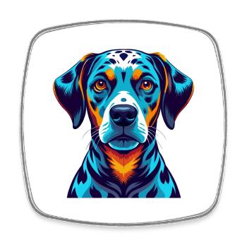 Chien Dalmatien Personnage De Dessin Animé Kawaii Coloré - Magnet carré - blanc - Devant