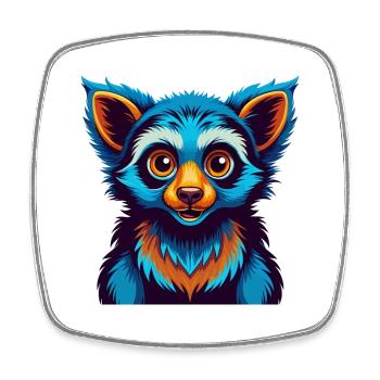 Aye Aye Bunte Kawaii Cartoon Figur Clipart - Viereckiger Kühlschrankmagnet - Weiß - Vorne