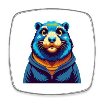 Gopher Bunte Kawaii Cartoon Figur Clipart - Viereckiger Kühlschrankmagnet - Weiß - Vorne