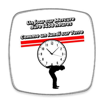 Un lundi sur terre - Magnet carré - blanc - Devant