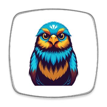 Kanarienvogel Bunte Kawaii Cartoon Figur Clipart - Viereckiger Kühlschrankmagnet - Weiß - Vorne