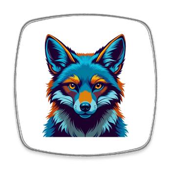 Fuchs Bunte Kawaii Cartoon Figur Clipart - Viereckiger Kühlschrankmagnet - Weiß - Vorne