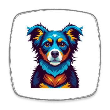 Hund Bunte Kawaii Cartoon Figur Clipart - Viereckiger Kühlschrankmagnet - Weiß - Vorne