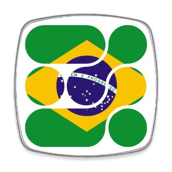 OCHOOO - Brasilien - Viereckiger Kühlschrankmagnet - Weiß - Vorne