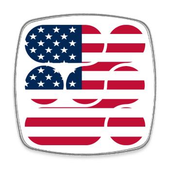 OCHOOO - USA - Magnet carré - blanc - Devant