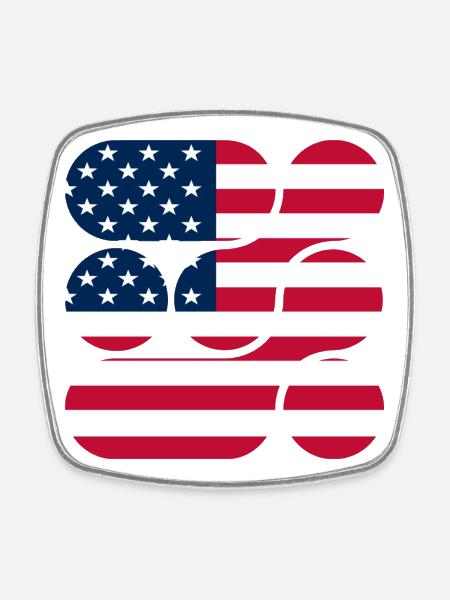 OCHOOO - USA - Square fridge magnet - white