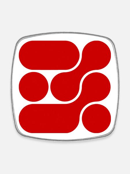 OCHOOO - RED - Square fridge magnet - white
