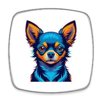 Chihuahua Dog Colorful Kawaii Cartoon Character - Square fridge magnet - white - Front