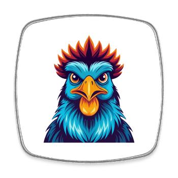 Chicken Colorful Kawaii Cartoon Character Clipart - Square fridge magnet - white - Front